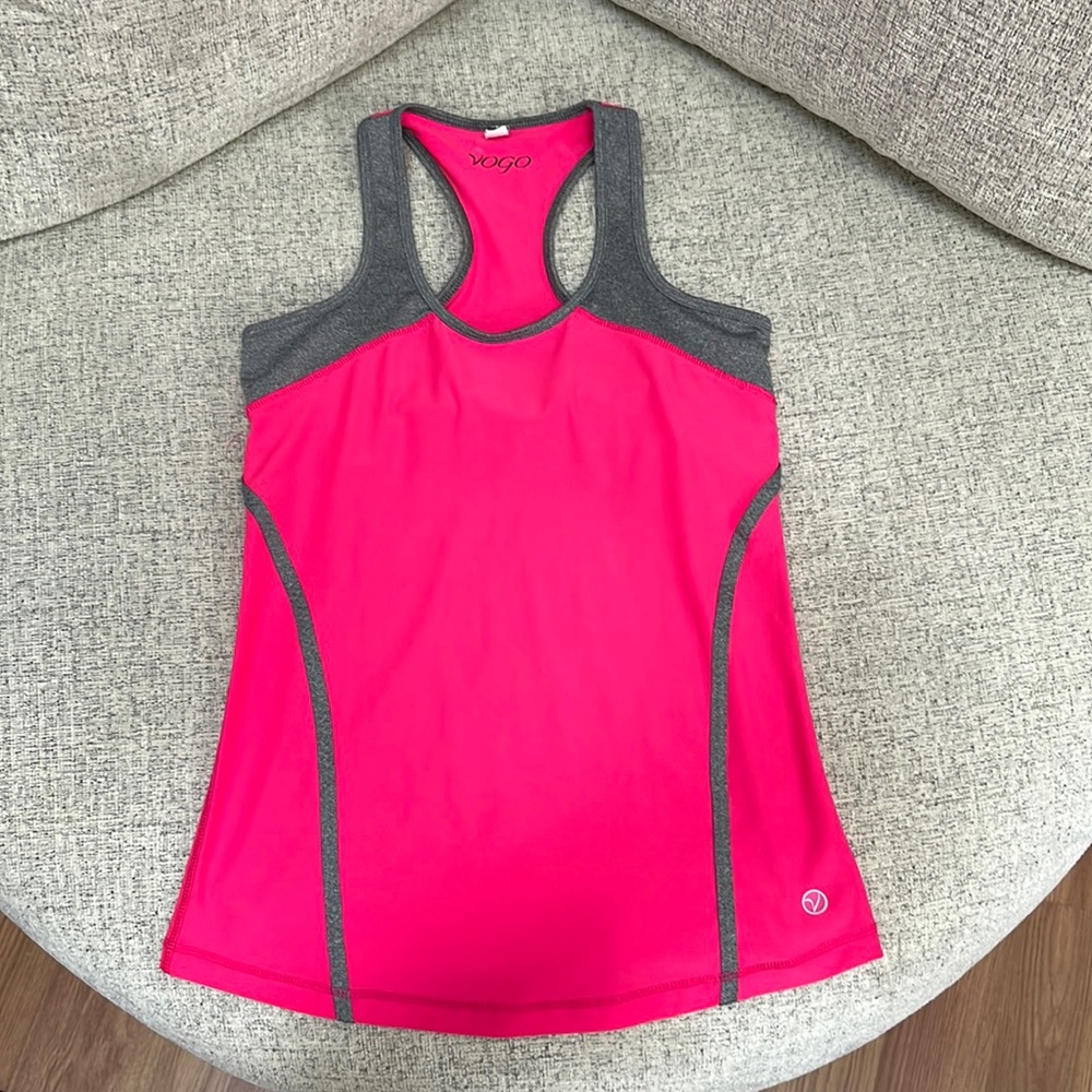 Vogo Pink and Gray Racerback Tank